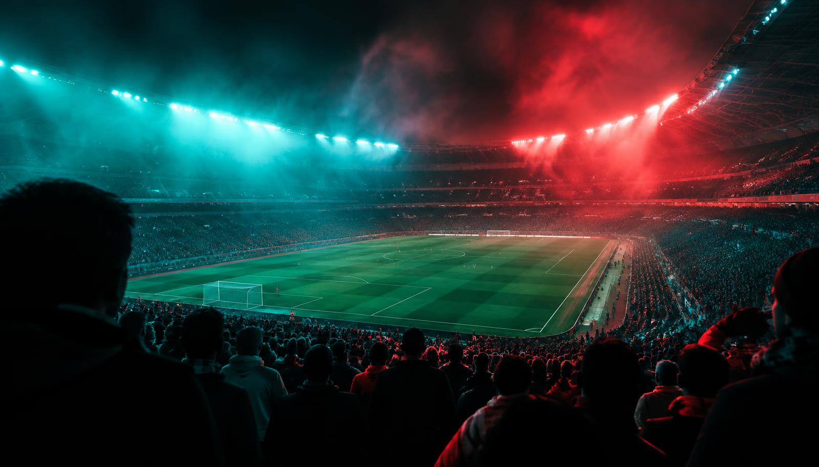 Floodlit stadium